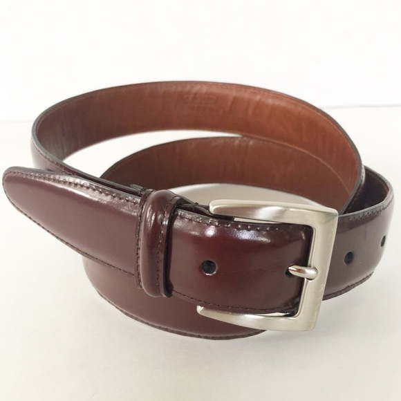 Coach Other - Coach Polished Burgundy Leather Belt Silver Buckle